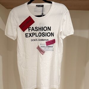 Dolce & Gabbana White Tee with Bold Graphic